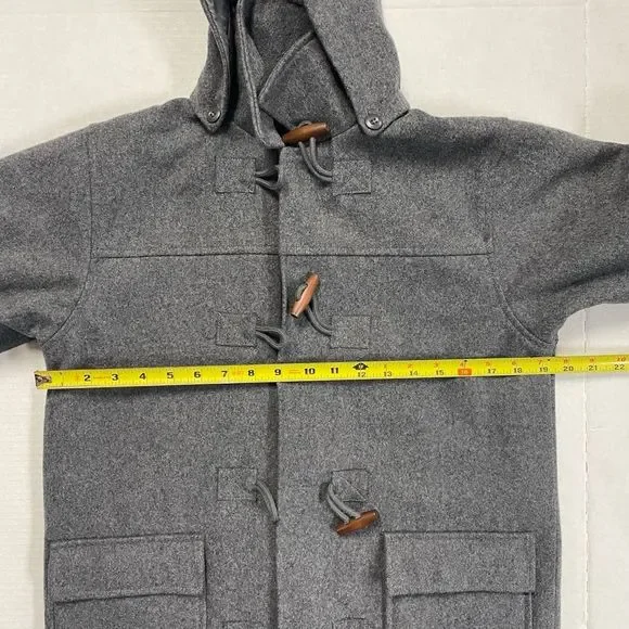 Girl's Children's Place Grey Hooded Duffle Winter Coat wool blend. Toggle jacket - Picture 12 of 16